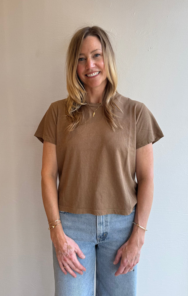 Ojai Cropped Tee in Coyote