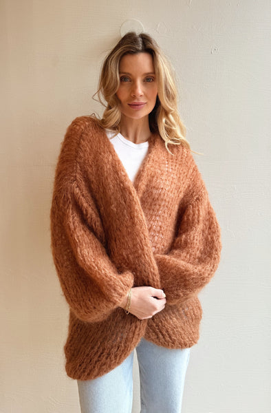 【IONSEOUL】Trimming Mohair Hood Layer Knit 5JH030 Fluffy Short Mohair Sweater With Cables/fashion Shoulder