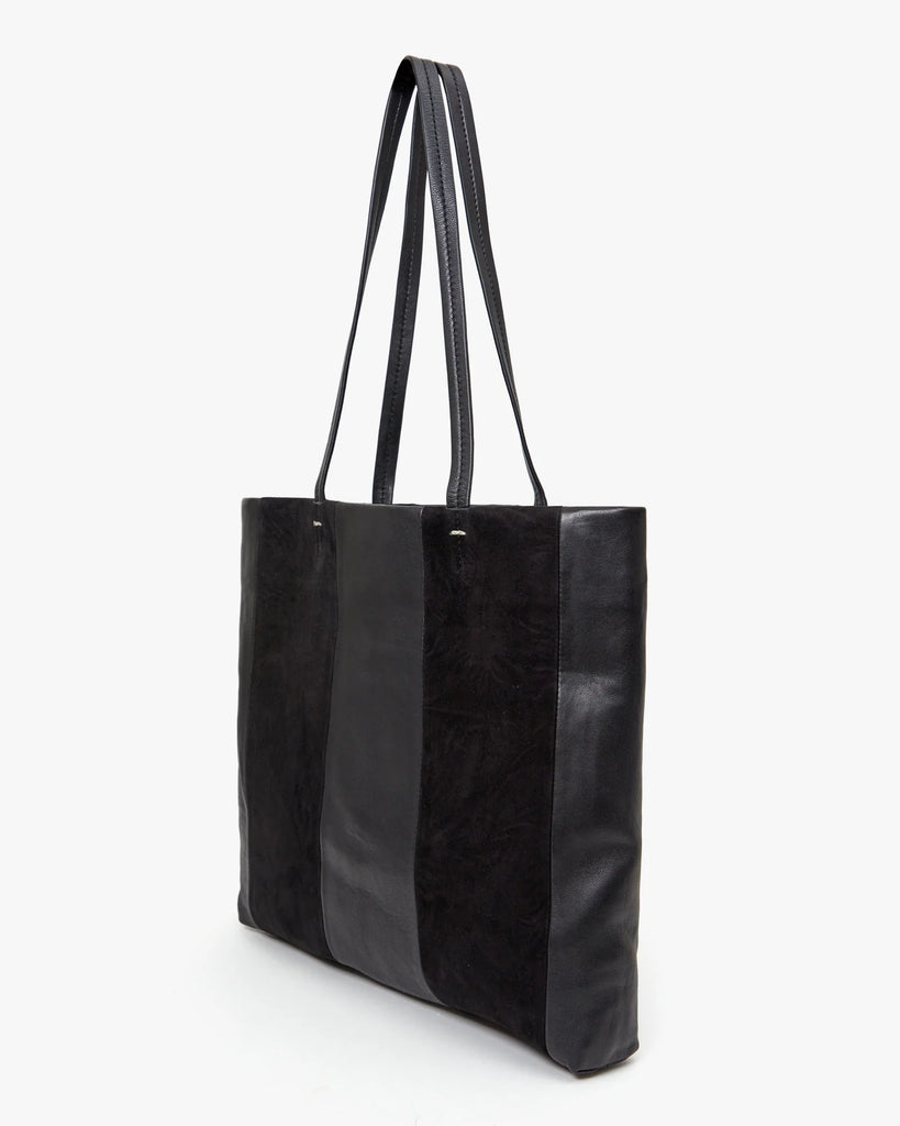 Bande Tote in Leather & Suede Patchwork