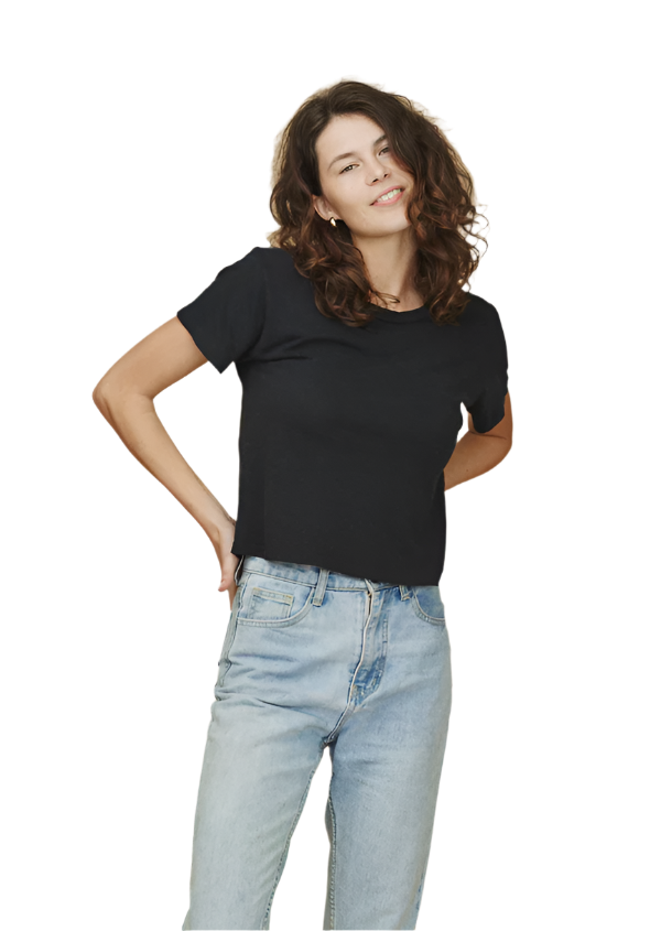 Ojai Cropped Tee in Black