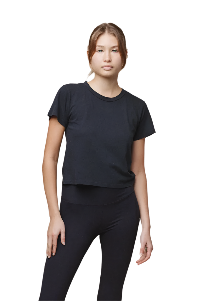 Ojai Cropped Tee in Diesel Grey