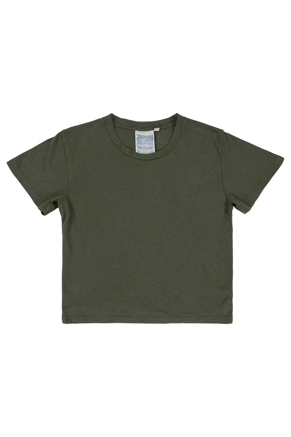 Ojai Cropped Tee in Olive Green