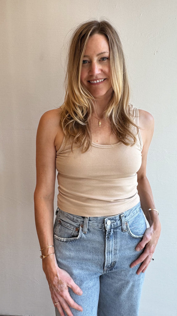 Sporty Tank in Oat Milk