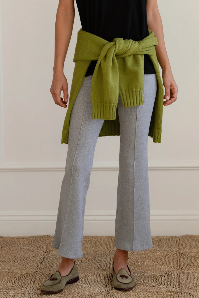 The Rib kick falre in heather grey