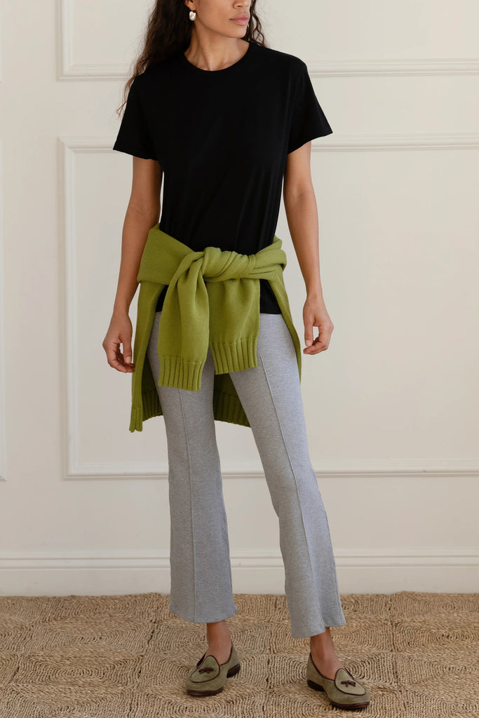The Rib kick falre in heather grey