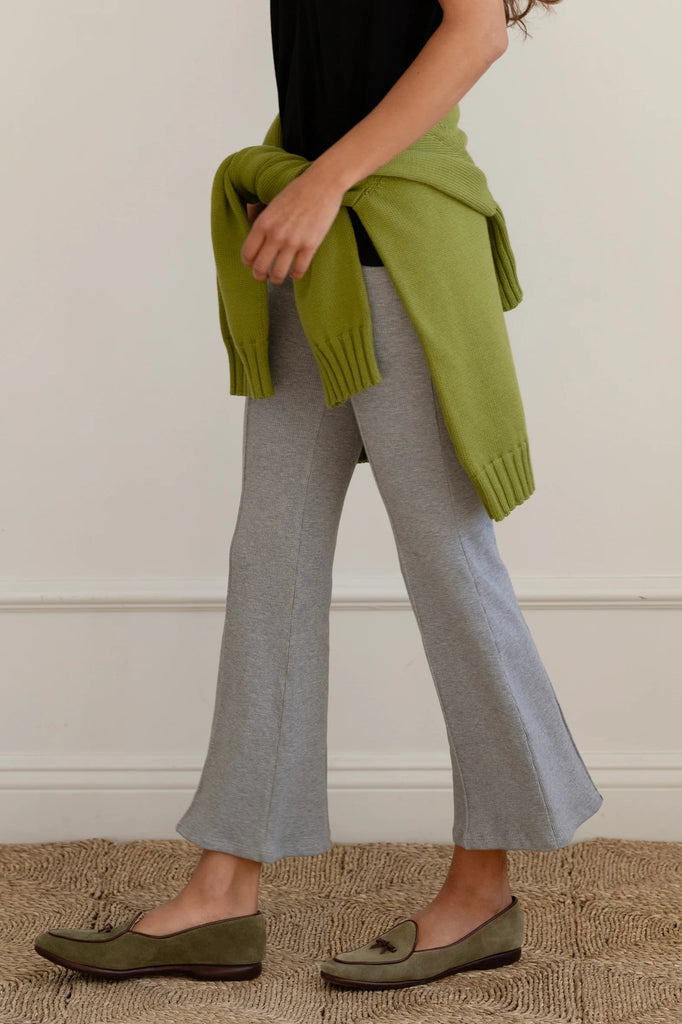 The Rib kick falre in heather grey