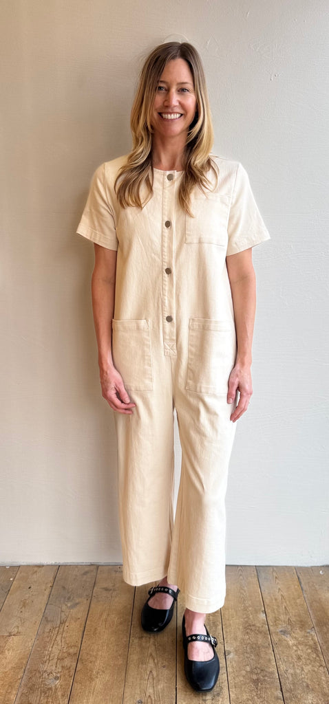 Denim BARRIE jumpsuit in ecru