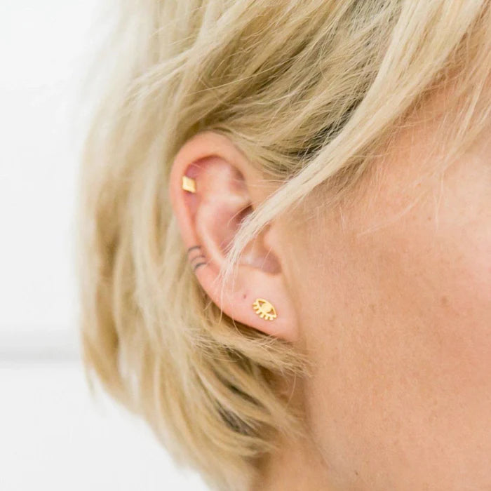 18K Evil eye studs