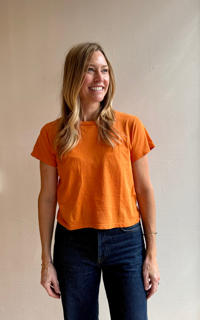Ojai Cropped Tee in Burnt Orange