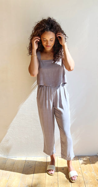 Linen Jules pant in fog – Cloth & Crown