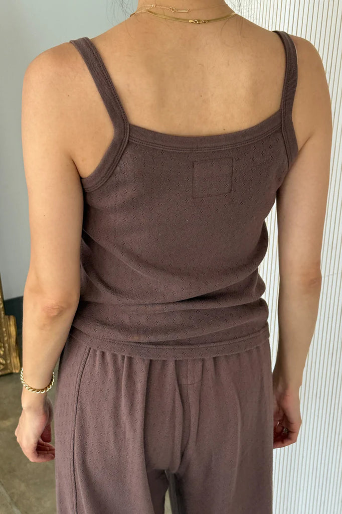 Pointelle Eve Cami in Chocolate