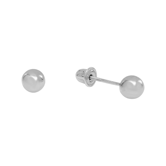 White Solid Gold Sphere Stud