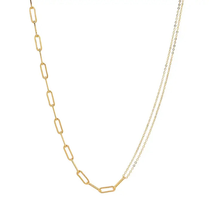 Split Oval Link & Double Thin Necklace