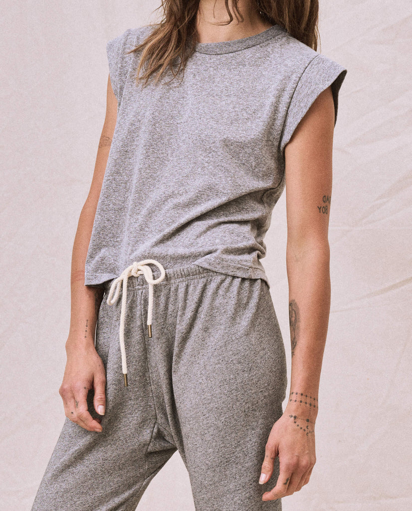 The Peak shoulder tee in grey