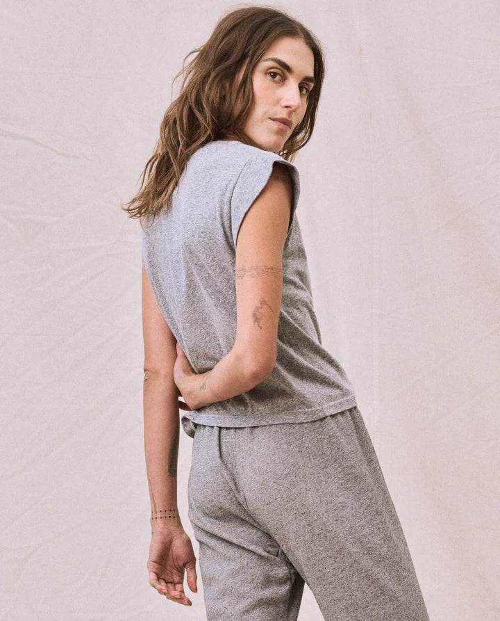 The Peak shoulder tee in grey