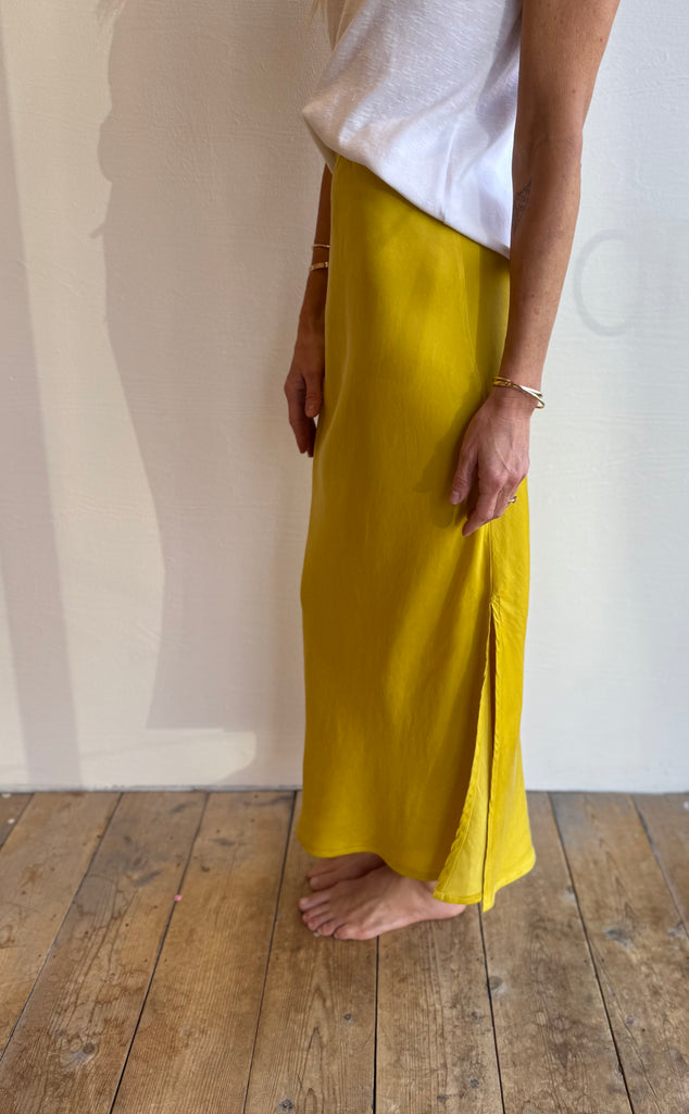 Slip Skirt in Chartreuse