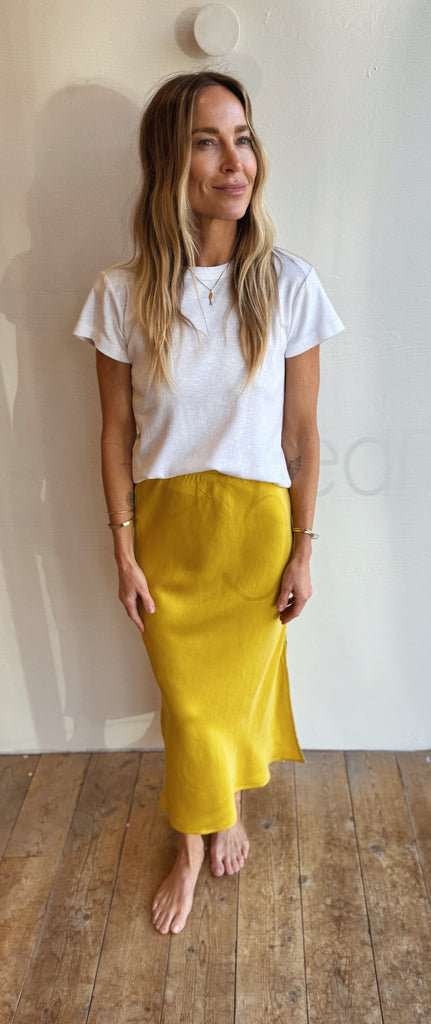 Slip Skirt in Chartreuse