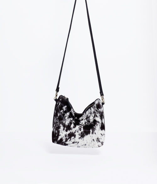 Salt + Pepper Cowhide Mini Hobo