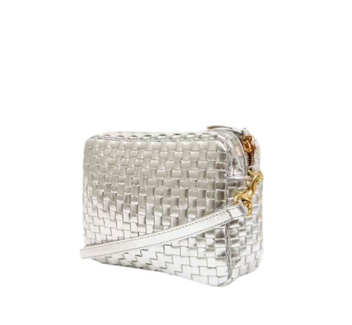 Midi Sac Specchio Woven Checker Silver