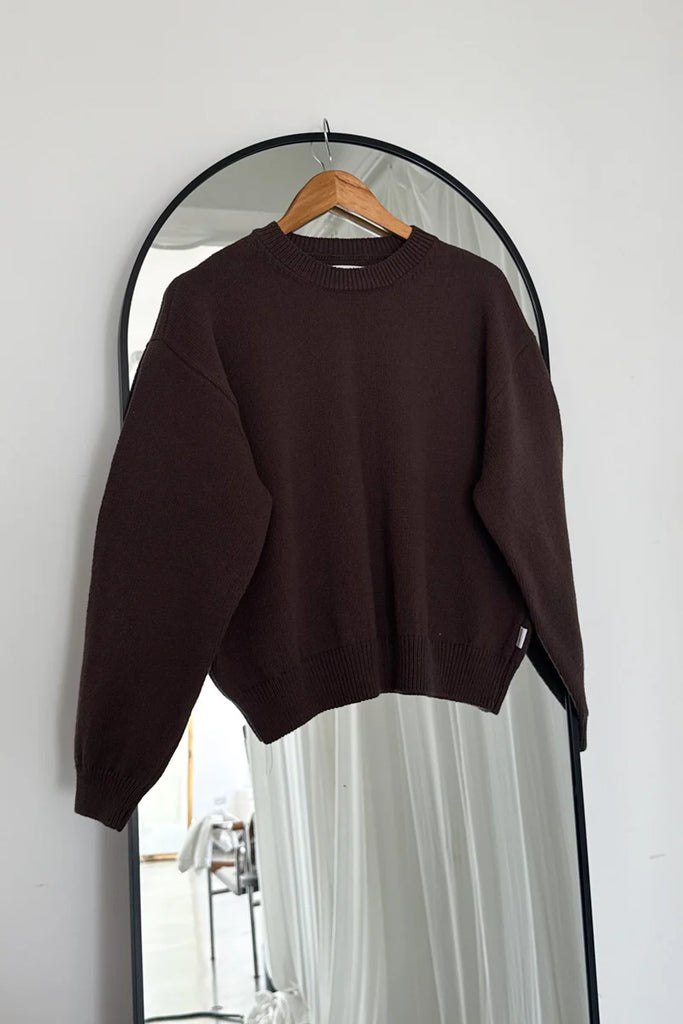 The Milo cotton sweater in brown