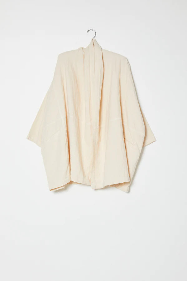 Cream HAORI organic Japanese cotton coat