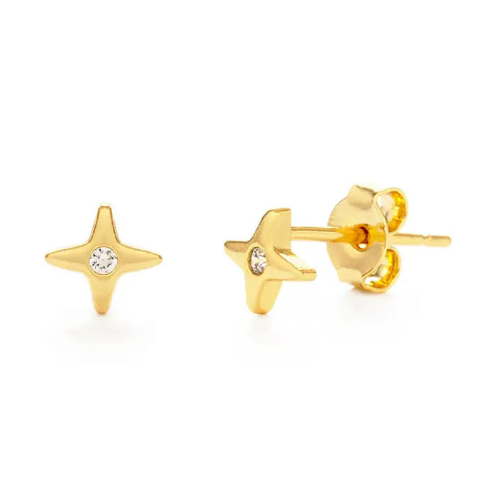 Four pointed star stud earrings