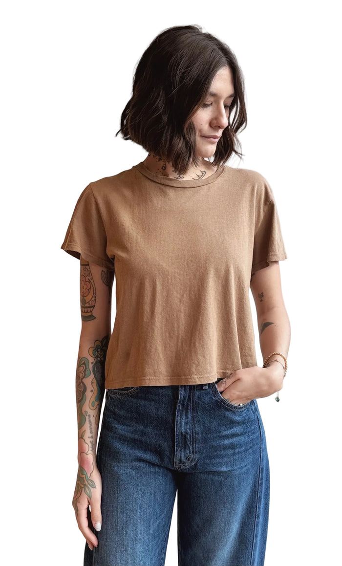 Ojai Cropped Tee in Coyote