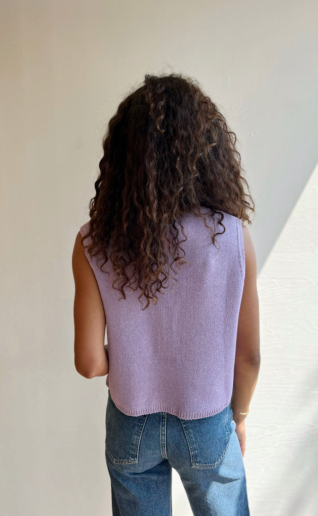 Rous Cotton Vest in Lavender