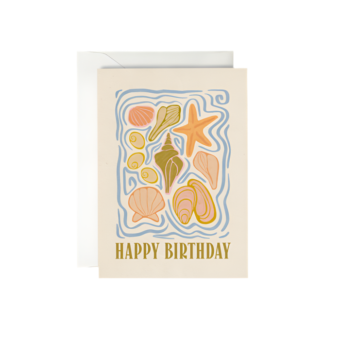 Seashell Happy Birthday greeting card