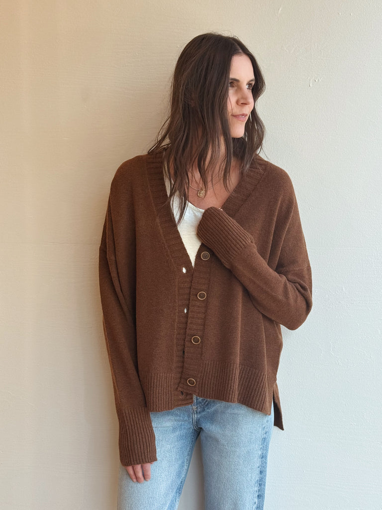Brown wool button-up NOVA cardi