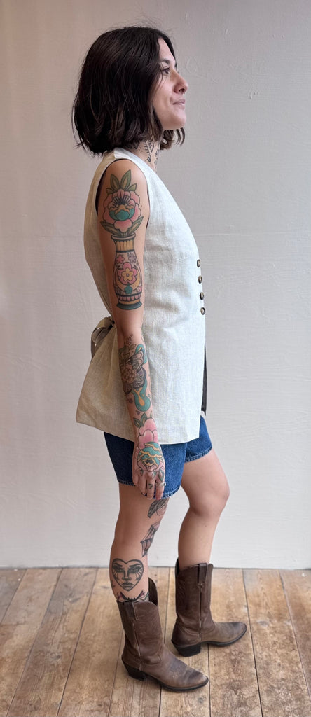 The Longline Vest in natural