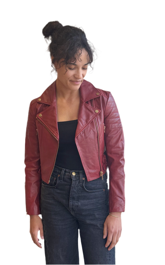 Eureka Biker Jacket in Red