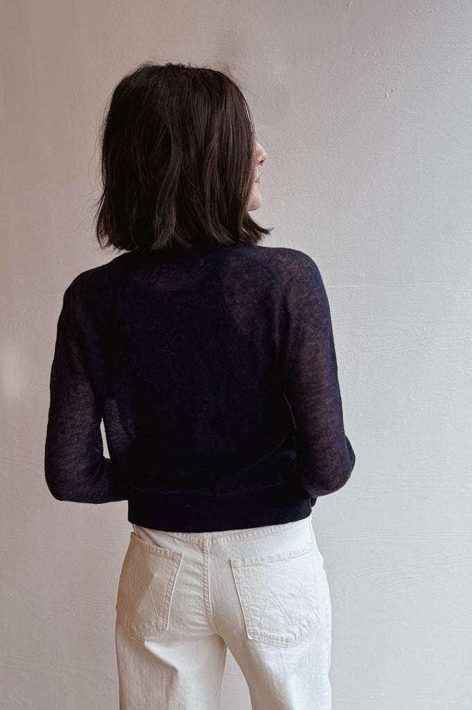 Adrian Crewneck in Navy Dulce Knit