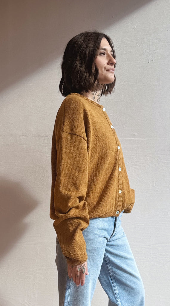 Cotton Leila Cardigan in Dijon
