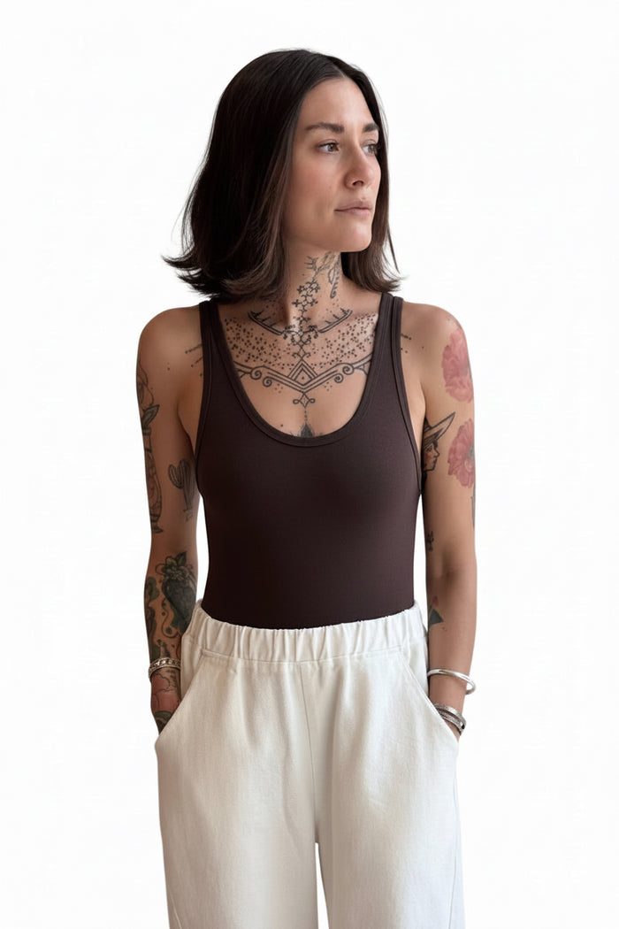Bodysuit in Coffee Bean