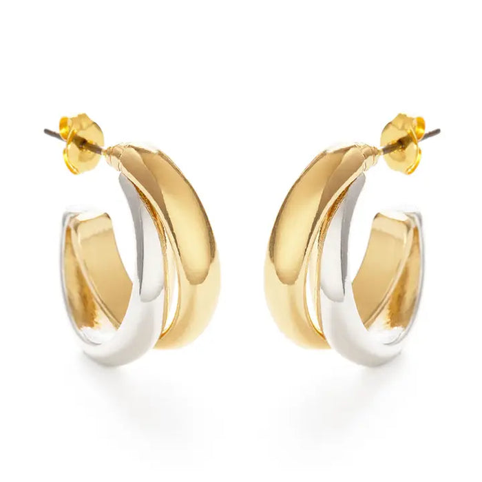 Mixed Metal Hoop Earrings
