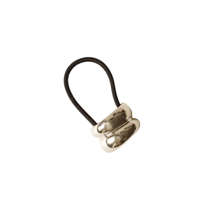 Double Arch Metal Hair Tie in Silver