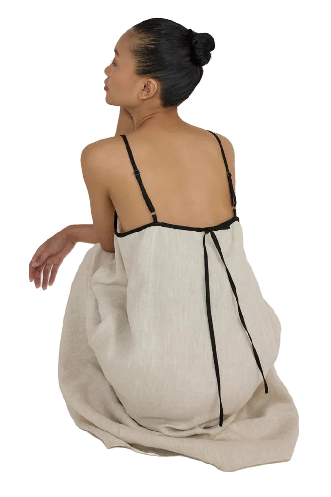 Tie Back Slip Dress in Natural