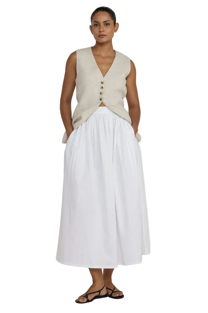 The Longline Vest in natural