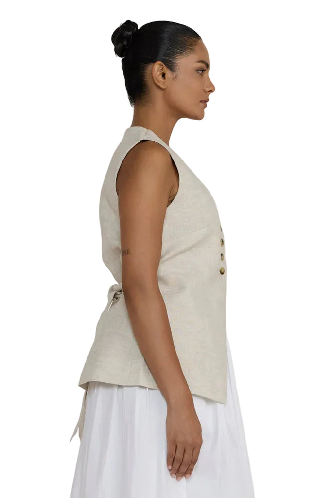 The Longline Vest in natural