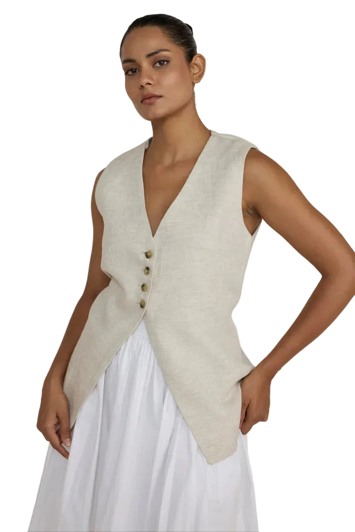 The Longline Vest in natural