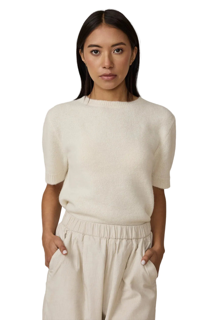 Row sweater tee in ivory