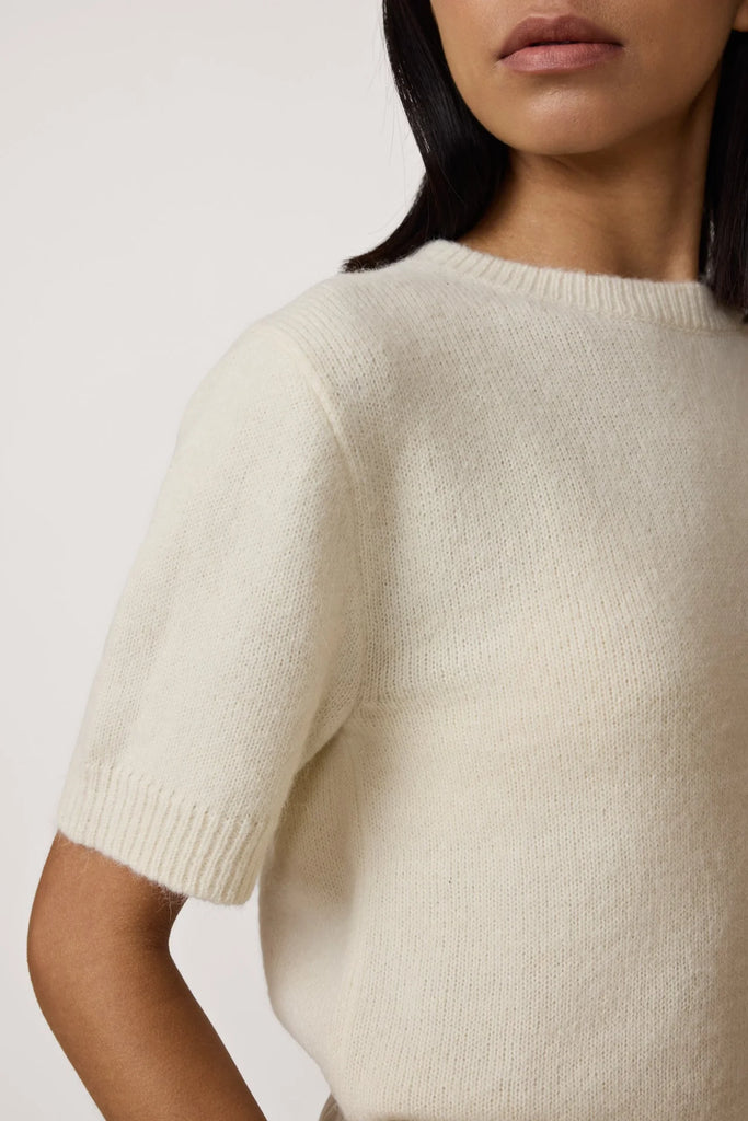 Row sweater tee in ivory