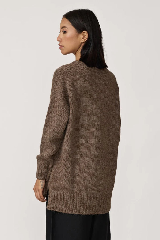 Oversized Alpaca Sweater in nutty brown