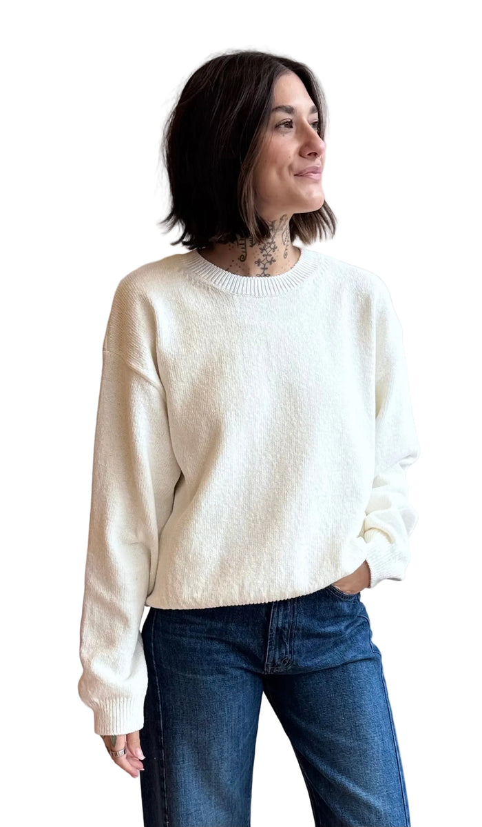 Milo Cotton Sweater - Clean White