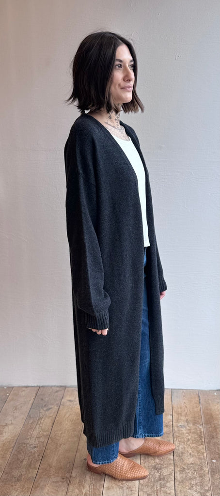 Marlow Long Cardigan in Ash
