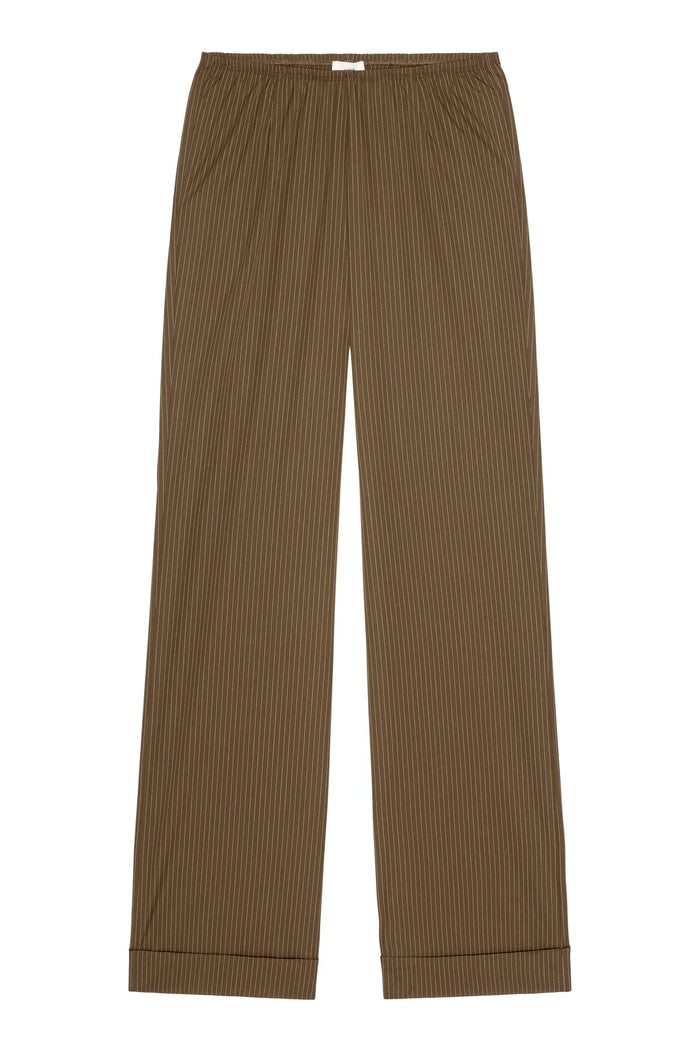 Pop Pinstripe Simple Pant in Walnut
