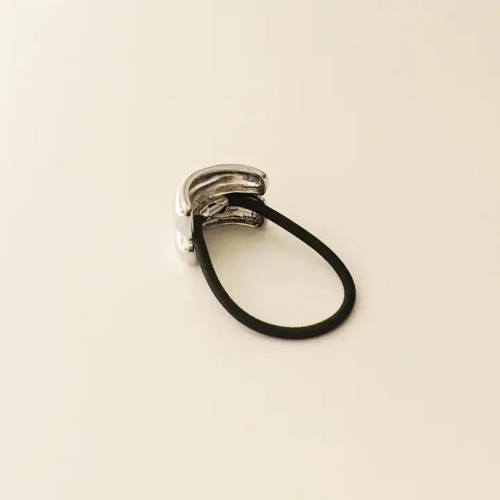 Double Arch Metal Hair Tie in Silver