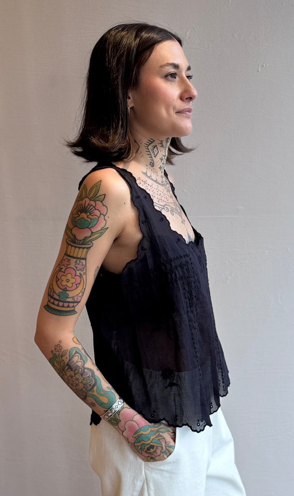 The Scalloped Eyelet Tank