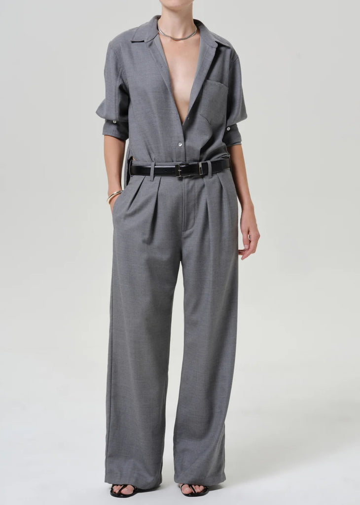 Ines Virgin Wool Trouser in Gris